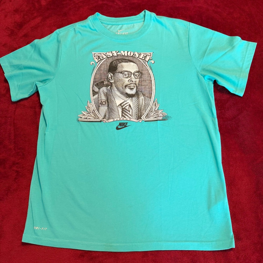 Nike Dri-FIT Kevin Durant Easy Money T-Shirt Teal Boys Large Basketball Graphic